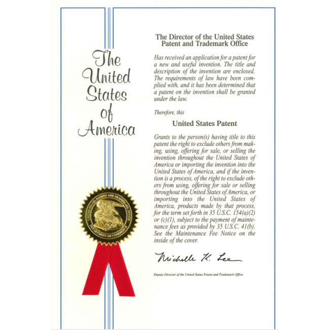 美國(guó)授權(quán)證書 